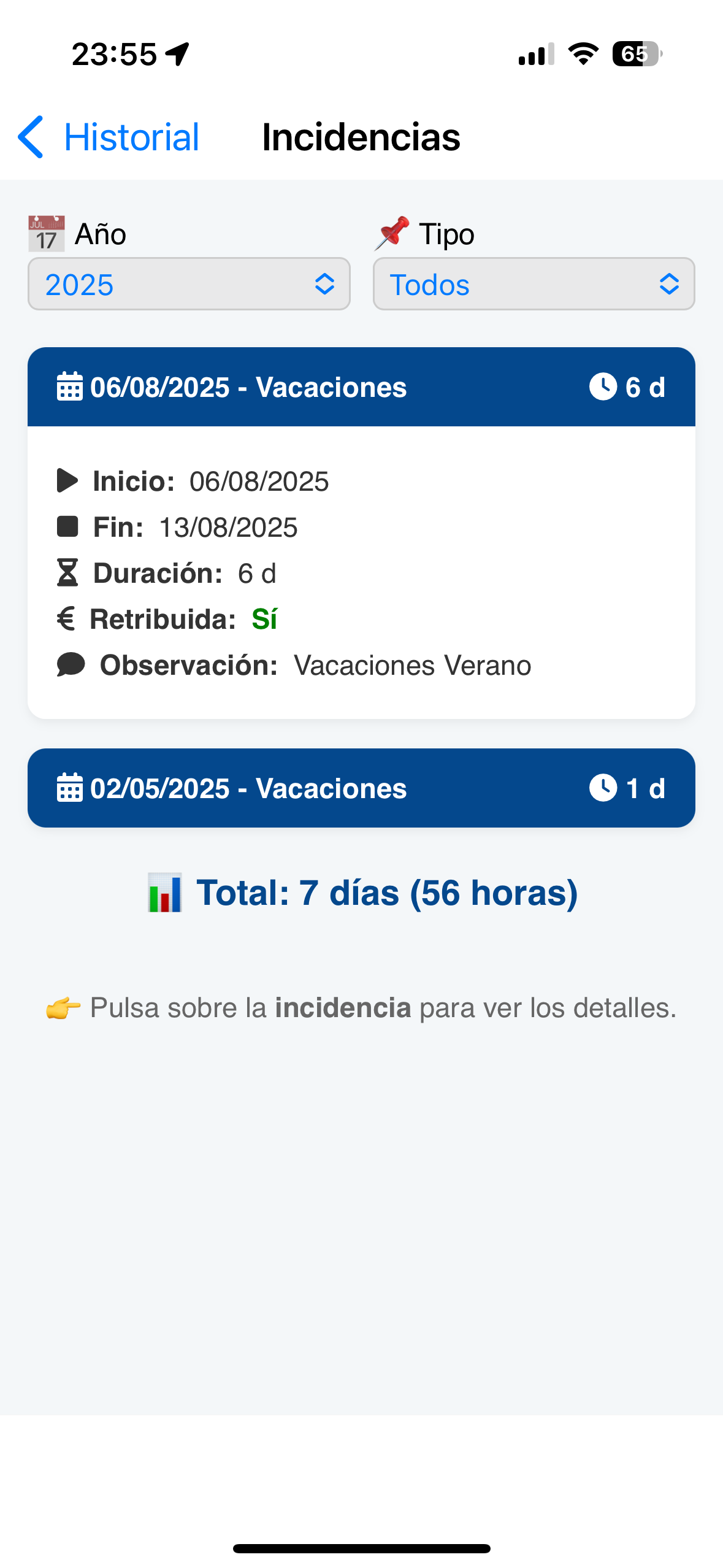 Incidencias