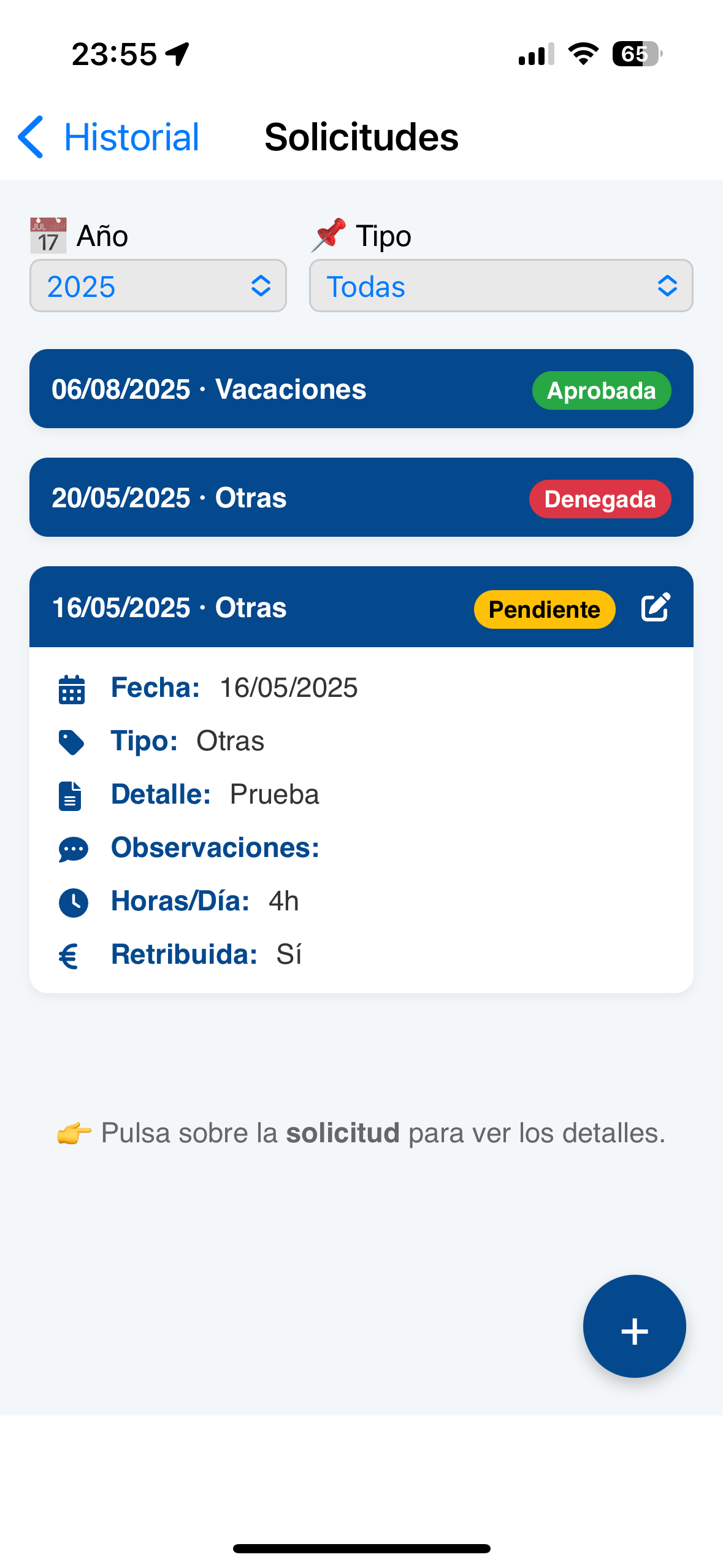 Solicitudes